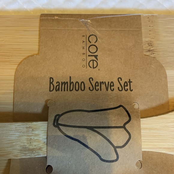 NWT Core Home Bamboo Serve Set, Cutting Bord, Tongs and Spatula - Picture 2 of 5